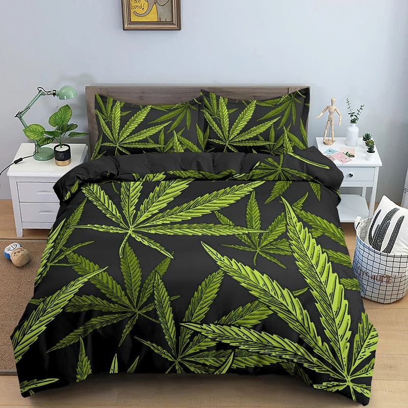 Colorful Psychedelic Weed Leaf Bedding Set Multiple Sizes Available