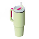 40 Oz Insulated Tumbler with Handle Straw Vacuum Stainless Steel Spill Proof Lid