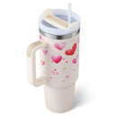 40 Oz Insulated Tumbler with Handle Straw Vacuum Stainless Steel Spill Proof Lid