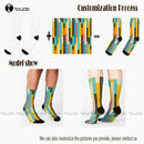 THC Molecule & Cannabis Leaf Crew Socks