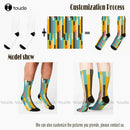 Cannabis Leaves on Black Crew Socks