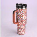 40 Oz Insulated Tumbler with Handle Straw Vacuum Stainless Steel Spill Proof Lid