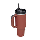 40 Oz Insulated Tumbler with Handle Straw Vacuum Stainless Steel Spill Proof Lid