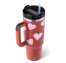 40 Oz Insulated Tumbler with Handle Straw Vacuum Stainless Steel Spill Proof Lid