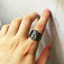 Retro Cannabis Leaf Open Ring