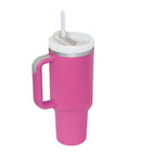 40 Oz Insulated Tumbler with Handle Straw Vacuum Stainless Steel Spill Proof Lid
