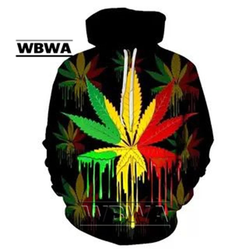 3D Print weed hoodies tops pullover Men/Women Hooded Sweatshirts Casual green weed leaf Hoodie weed 3d hoodies jacket homme