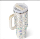 40 Oz Insulated Tumbler with Handle Straw Vacuum Stainless Steel Spill Proof Lid