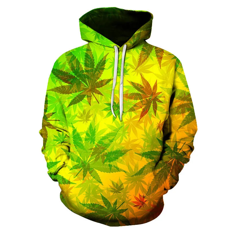 3D Print weed hoodies tops pullover Men/Women Hooded Sweatshirts Casual green weed leaf Hoodie weed 3d hoodies jacket homme