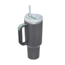40 Oz Insulated Tumbler with Handle Straw Vacuum Stainless Steel Spill Proof Lid