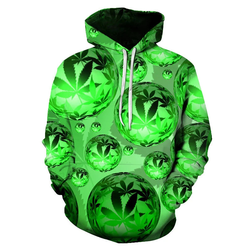 3D Print weed hoodies tops pullover Men/Women Hooded Sweatshirts Casual green weed leaf Hoodie weed 3d hoodies jacket homme
