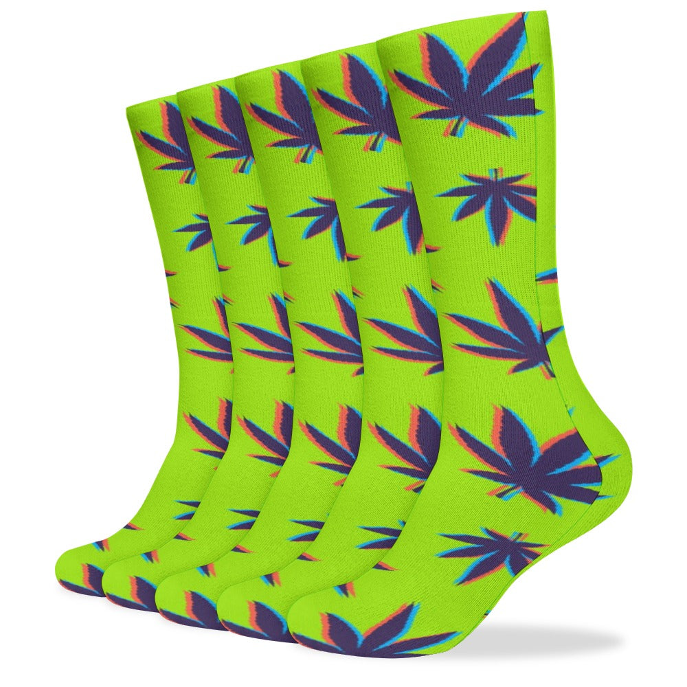 420 Weed Socks 5 Pack Sweat-Proof Odor-Resistant Breathable Large Socks