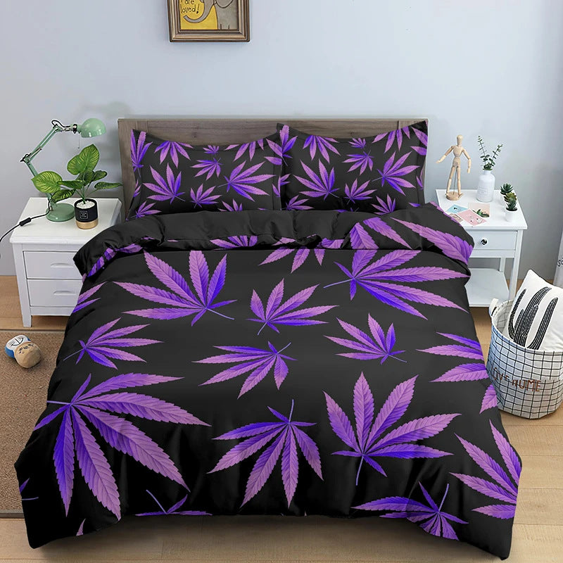 Colorful Psychedelic Weed Leaf Bedding Set Multiple Sizes Available