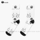 THC Molecule & Cannabis Leaf Crew Socks