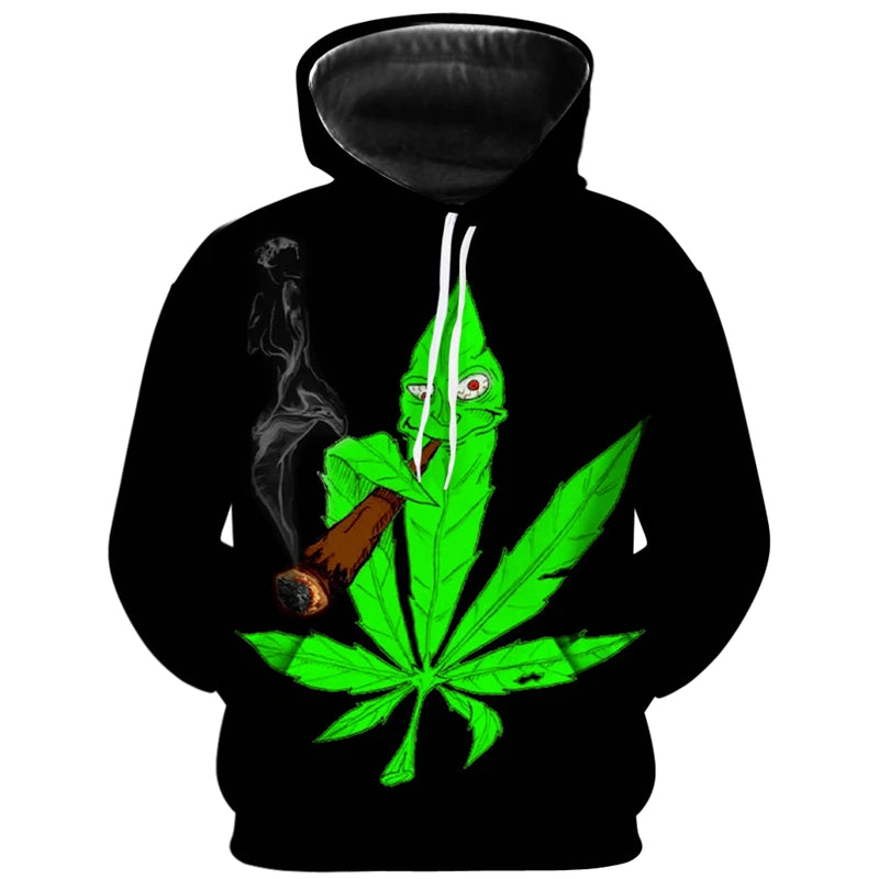 3D Print weed hoodies tops pullover Men/Women Hooded Sweatshirts Casual green weed leaf Hoodie weed 3d hoodies jacket homme