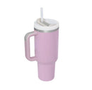 40 Oz Insulated Tumbler with Handle Straw Vacuum Stainless Steel Spill Proof Lid