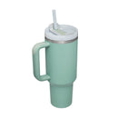 40 Oz Insulated Tumbler with Handle Straw Vacuum Stainless Steel Spill Proof Lid