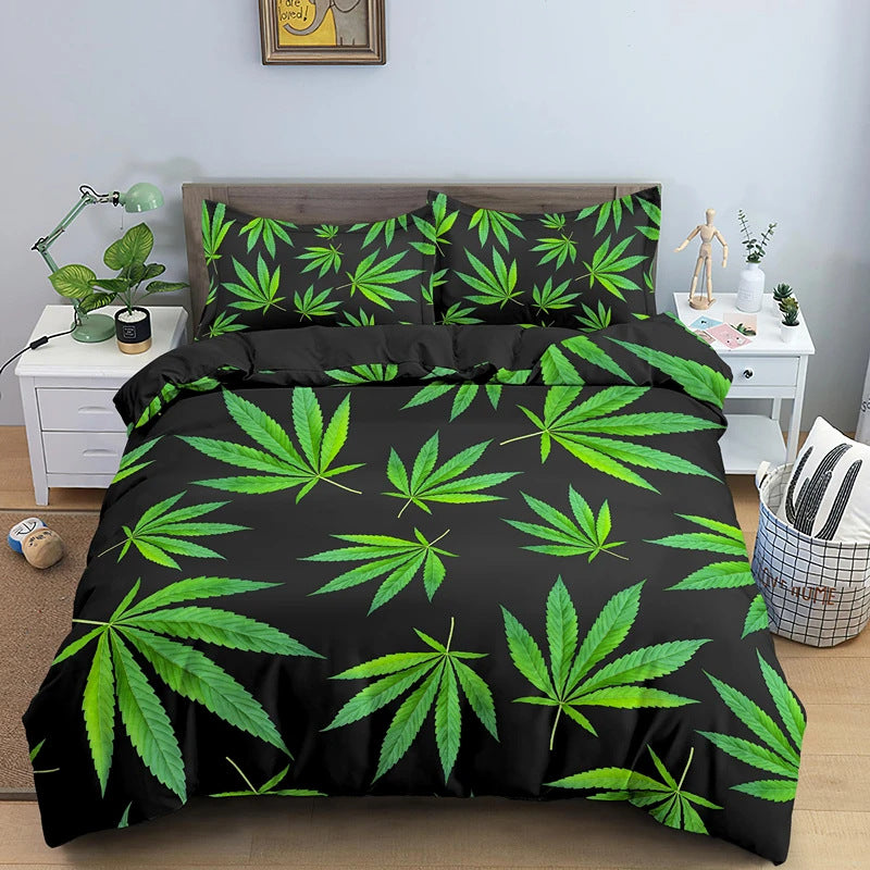 Colorful Psychedelic Weed Leaf Bedding Set Multiple Sizes Available