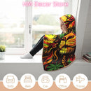 Weed Rasta Liones Jamaica Flag Wearable Hooded Blanket Soft Hoodie Blanket Throw Blankets Cloak