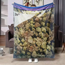 Floral Cannabis Pattern Throw Blanket