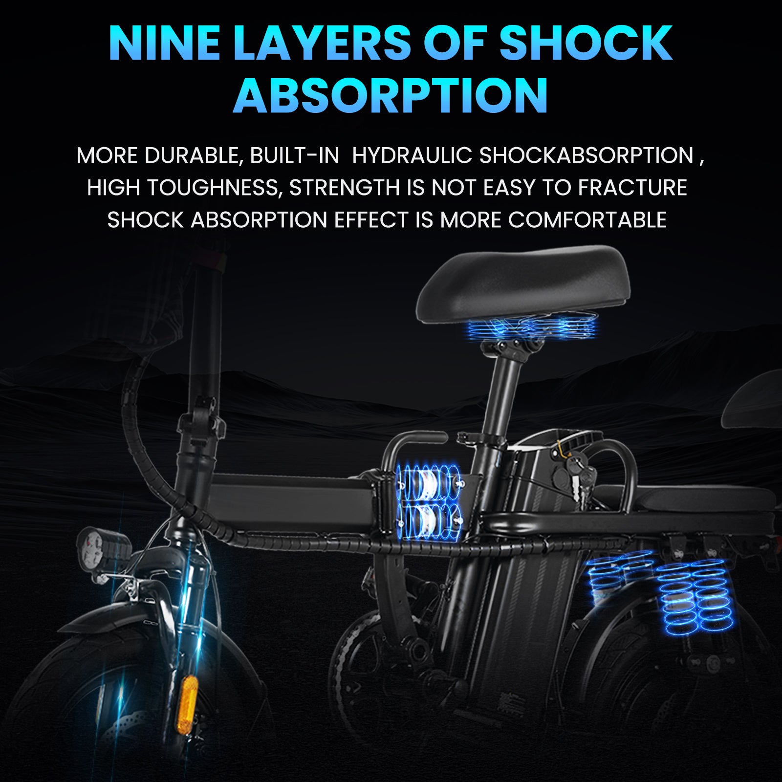 Electric Bicycle A9 500W 48V With Front Brake Backrest And Phone Charging Holder