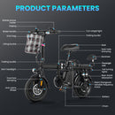 Electric Bicycle A9 500W 48V With Front Brake Backrest And Phone Charging Holder