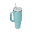 40 Oz Insulated Tumbler with Handle Straw Vacuum Stainless Steel Spill Proof Lid