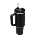 40 Oz Insulated Tumbler with Handle Straw Vacuum Stainless Steel Spill Proof Lid
