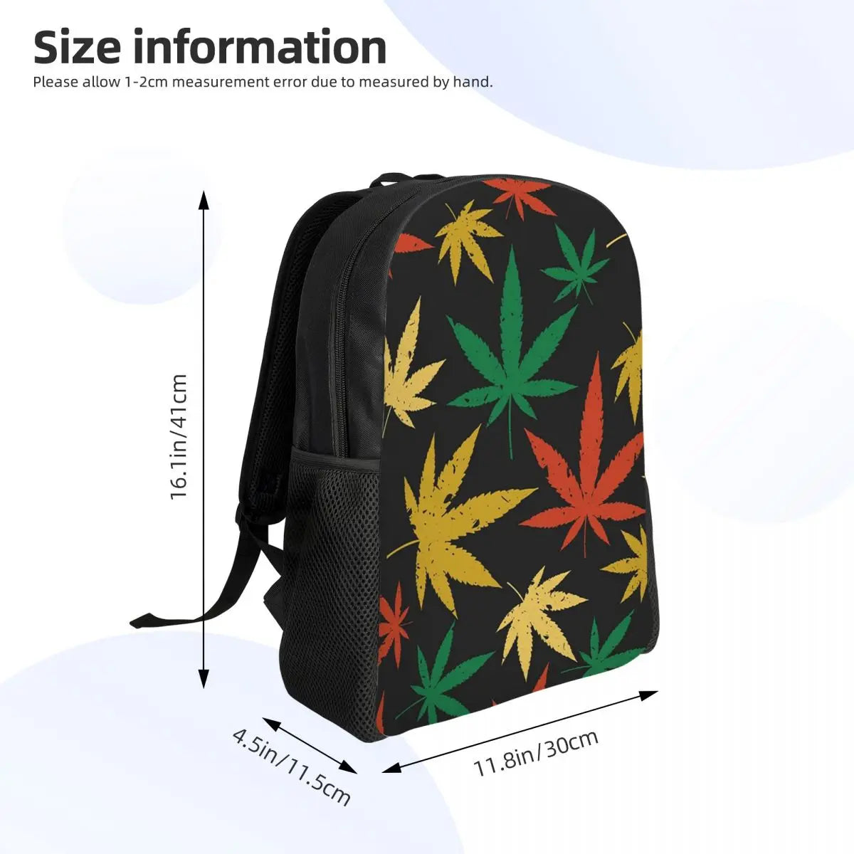 Cannabis Seamless Print Backpack