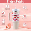 40 Oz Insulated Tumbler with Handle Straw Vacuum Stainless Steel Spill Proof Lid