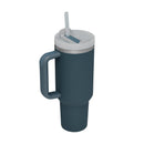 40 Oz Insulated Tumbler with Handle Straw Vacuum Stainless Steel Spill Proof Lid