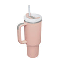 40 Oz Insulated Tumbler with Handle Straw Vacuum Stainless Steel Spill Proof Lid
